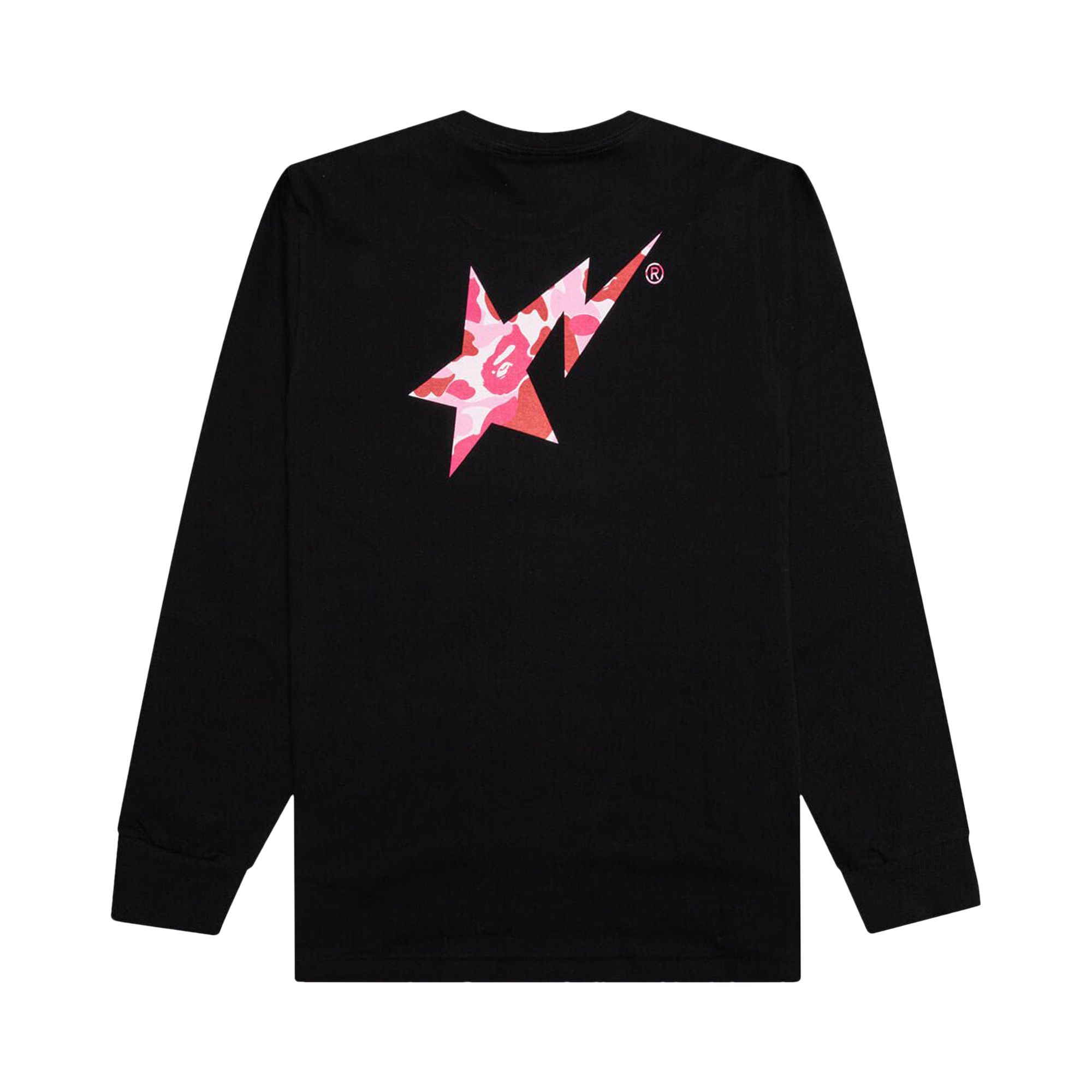 Buy BAPE ABC Camo Bape Sta Logo Long-Sleeve Tee 'Black/Pink