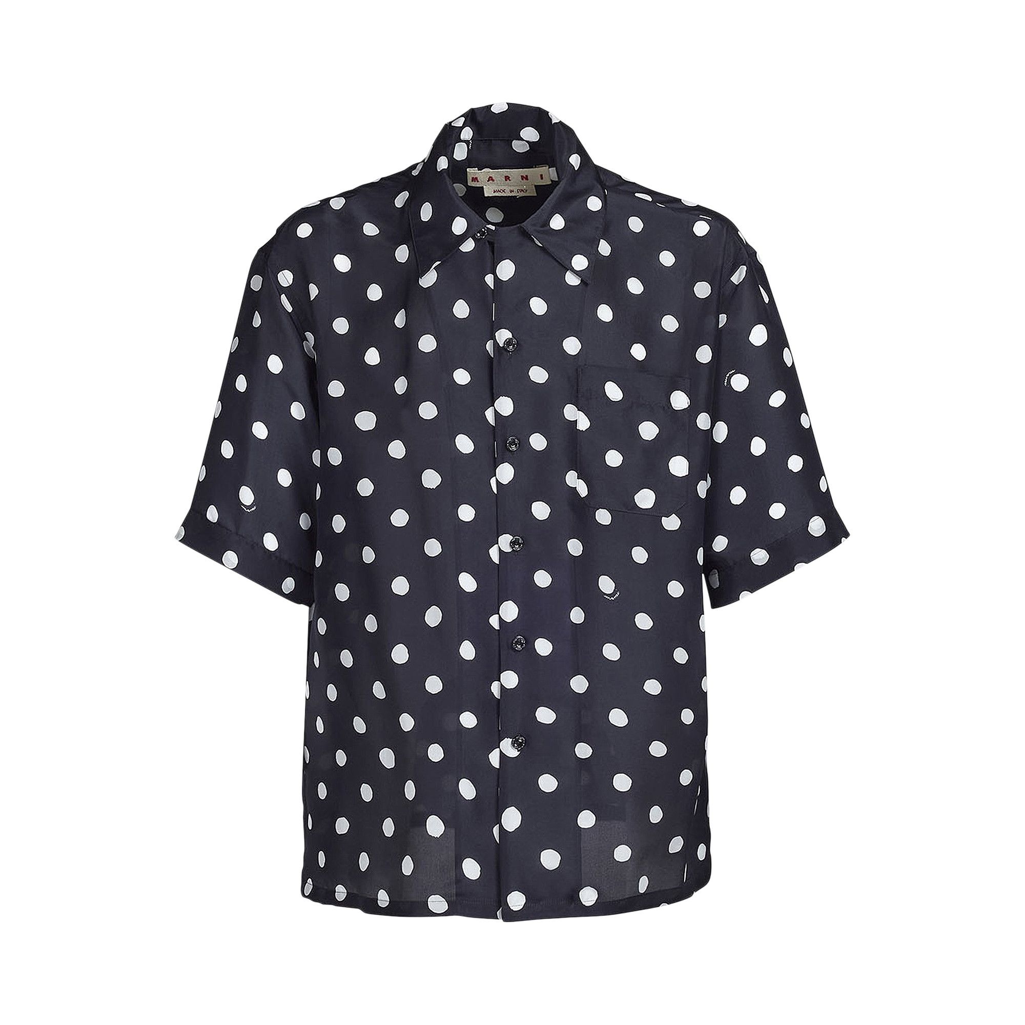 Buy Marni Collar Short-Sleeve Shirt 'Black' - CUMU0213A3
