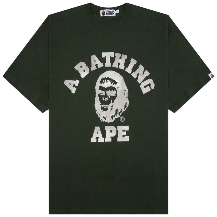 BAPE College Graphic T Shirt Green