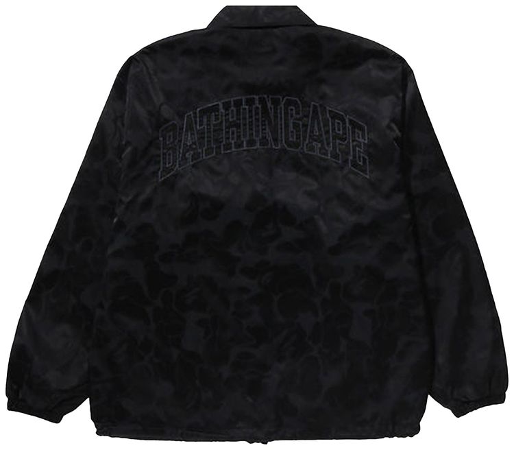 BAPE Tonal Solid Camo Coach Jacket Black
