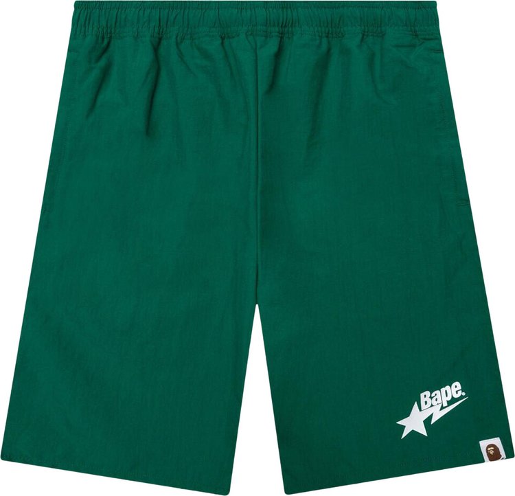 BAPE Sta Logo Beach Shorts Green