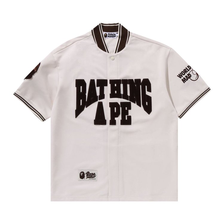BAPE Baseball Jersey Short-Sleeve Shirt 'Ivory'
