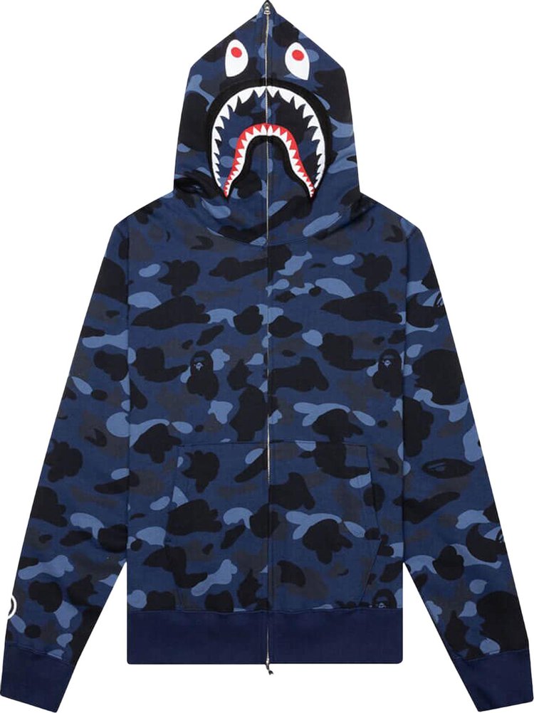 Buy BAPE Camo Shark Full Zip Hoodie 'Navy' - 1G20 115 009 NAVY | GOAT