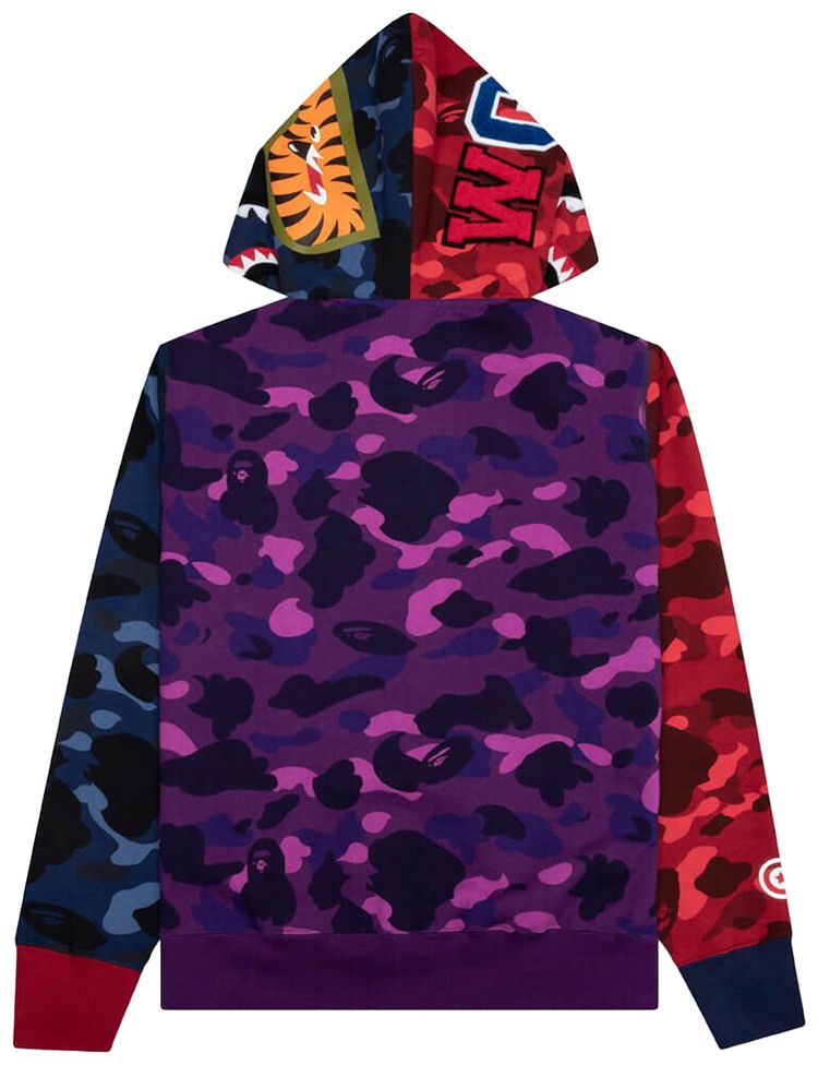 BAPE Crazy Shark Wide Fit Full Zip Double Hoodie Multicolor