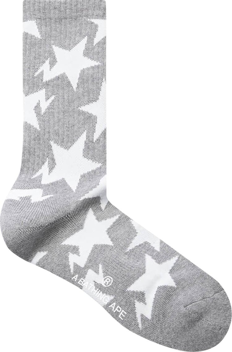 BAPE Sta Pattern Socks Grey