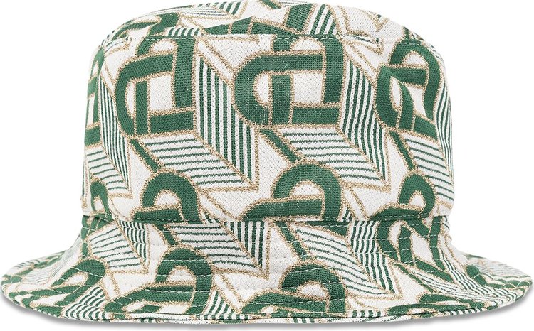 Casablanca Heart Monogram Flat-Peak Bucket Hat 'Evergreen'