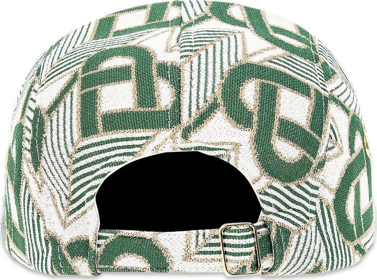 Casablanca Heart Monogram Flat Peak Cap Evergreen