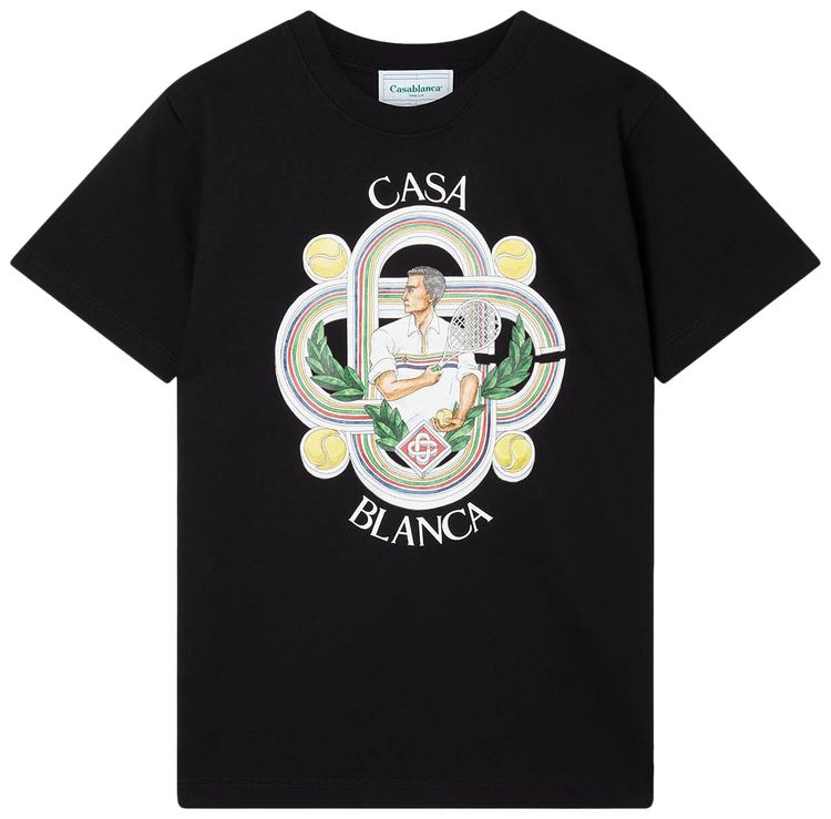 Casablanca Le Joueur Printed T Shirt Black