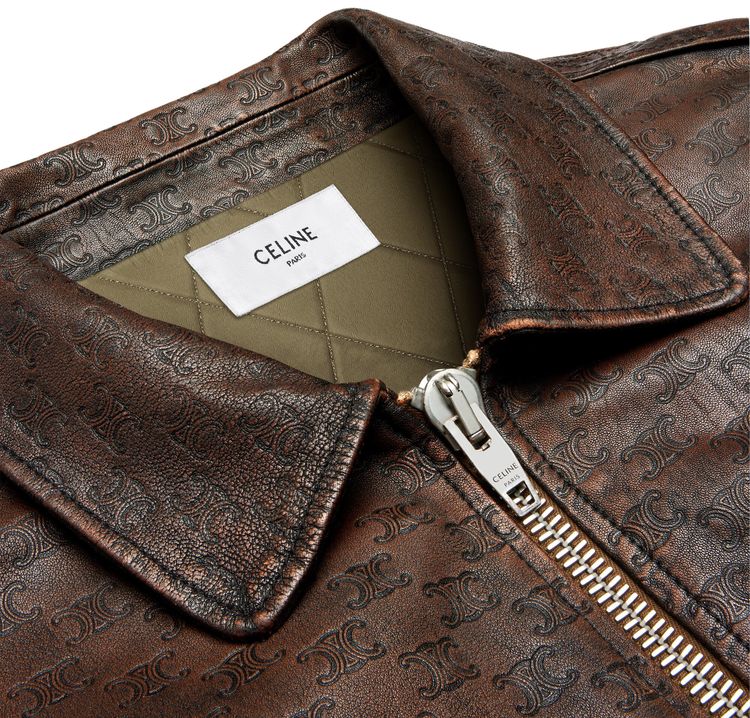 CELINE Oversized Aviator Jacket Dark Brown