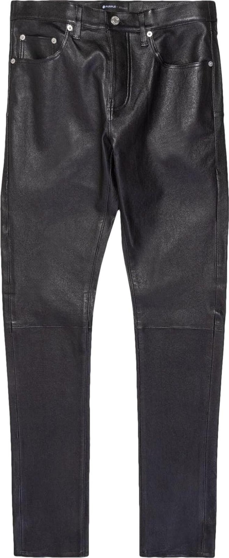PURPLE BRAND Stretch Leather Skinny Pant 'Black'