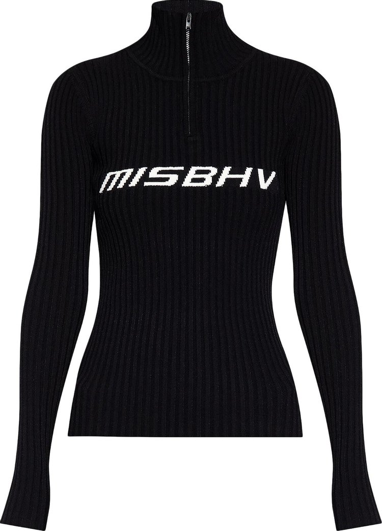 MISBHV Knitted Quarter Zip Long-Sleeve Sweater 'Black'