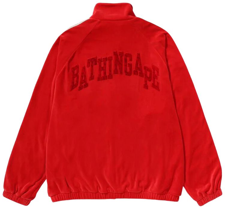 BAPE Metal Logo Pin Track Jacket Red
