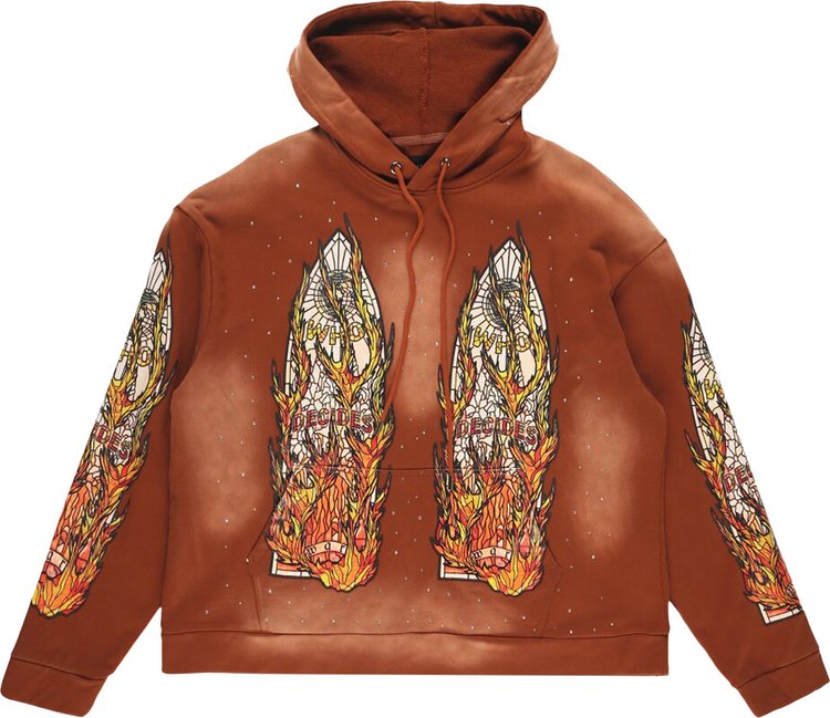 Who Decides War Flame Glass Hoodie 'Rust'