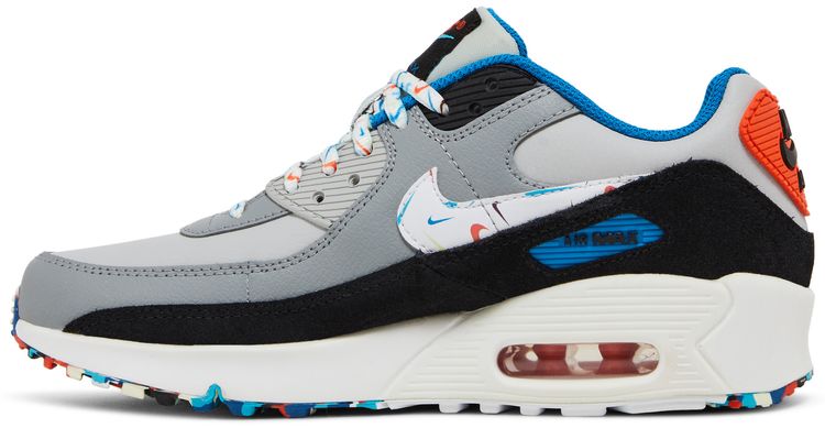 Nike Air Max 90 Leather GS Grey Fog Multi Swoosh