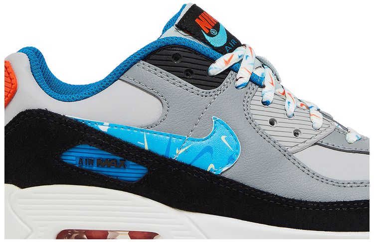 Nike Air Max 90 Leather GS Grey Fog Multi Swoosh