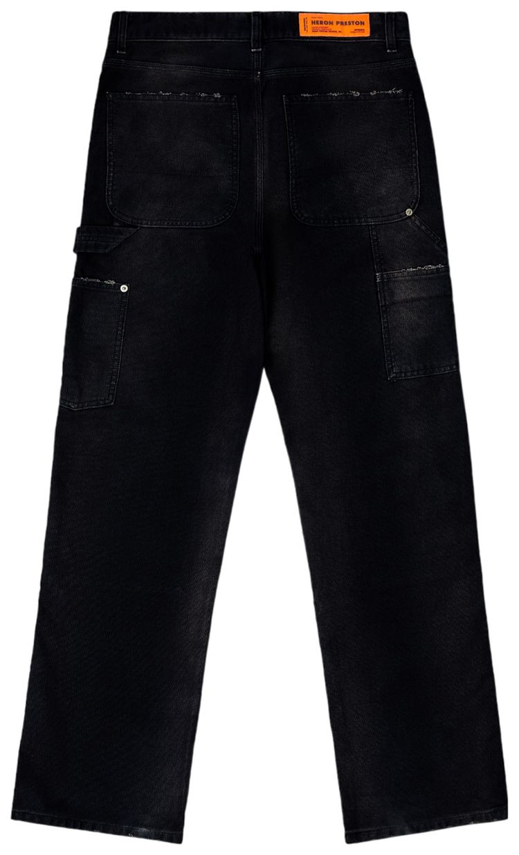 Heron Preston Distressed Canvas Carpenter Pants Navy Blue