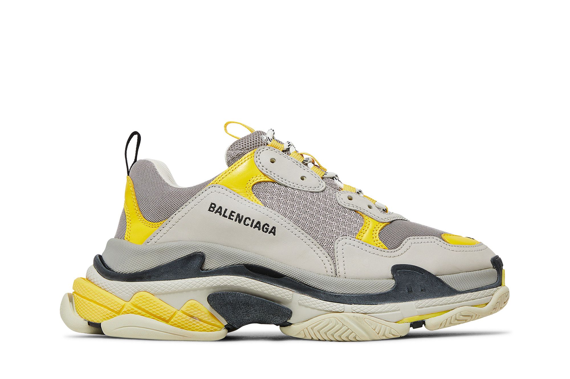 Size 10.0 Balenciaga Triple S Sneaker Yellow Grey 2019