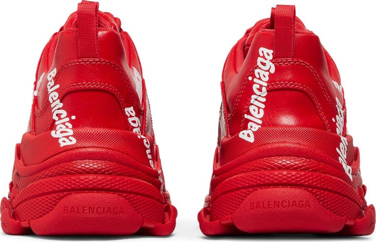 Balenciaga Triple S Sneaker Allover Logo   Tomato Red