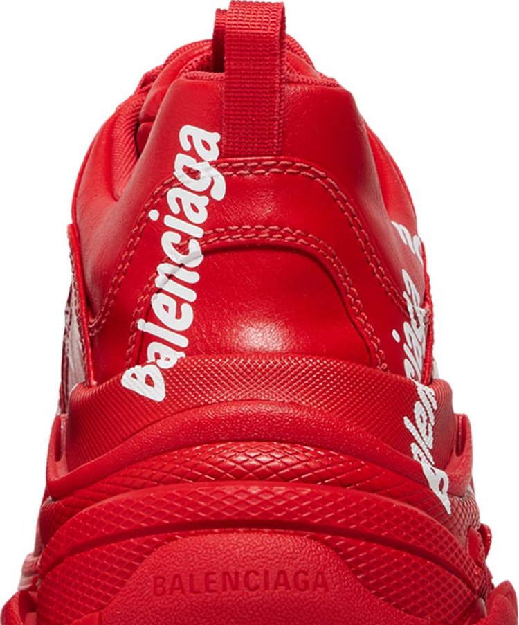 Balenciaga Triple S Sneaker Allover Logo   Tomato Red