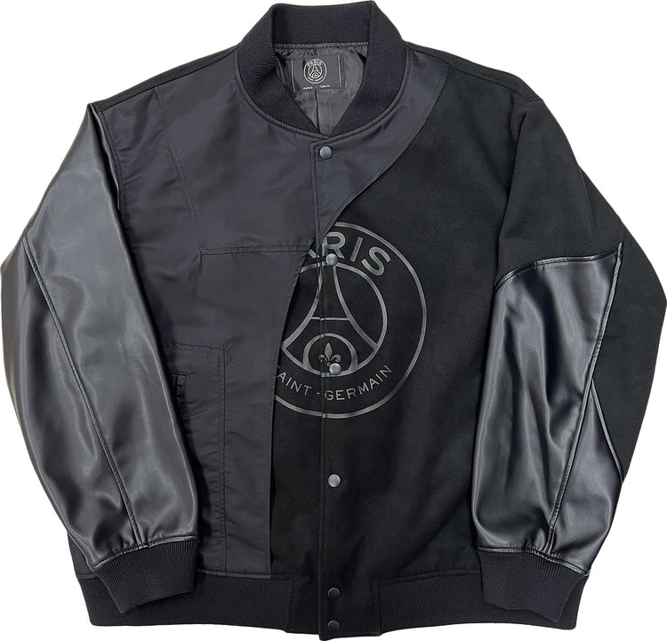 Paris Saint-Germain x POGGYTHEMAN PLJ Layered Varsity Jacket 'Black'
