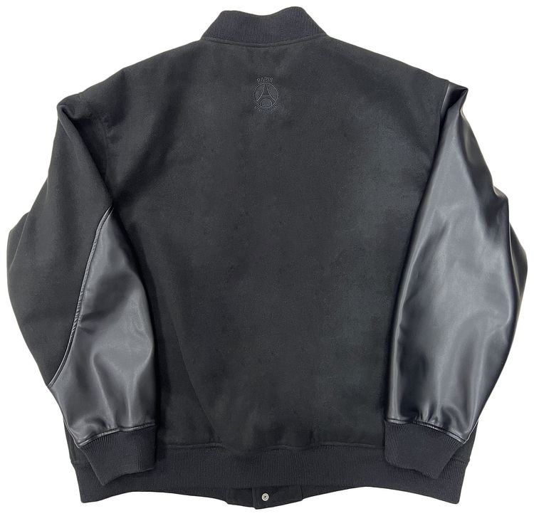 Paris Saint Germain x POGGYTHEMAN PLJ Layered Varsity Jacket Black