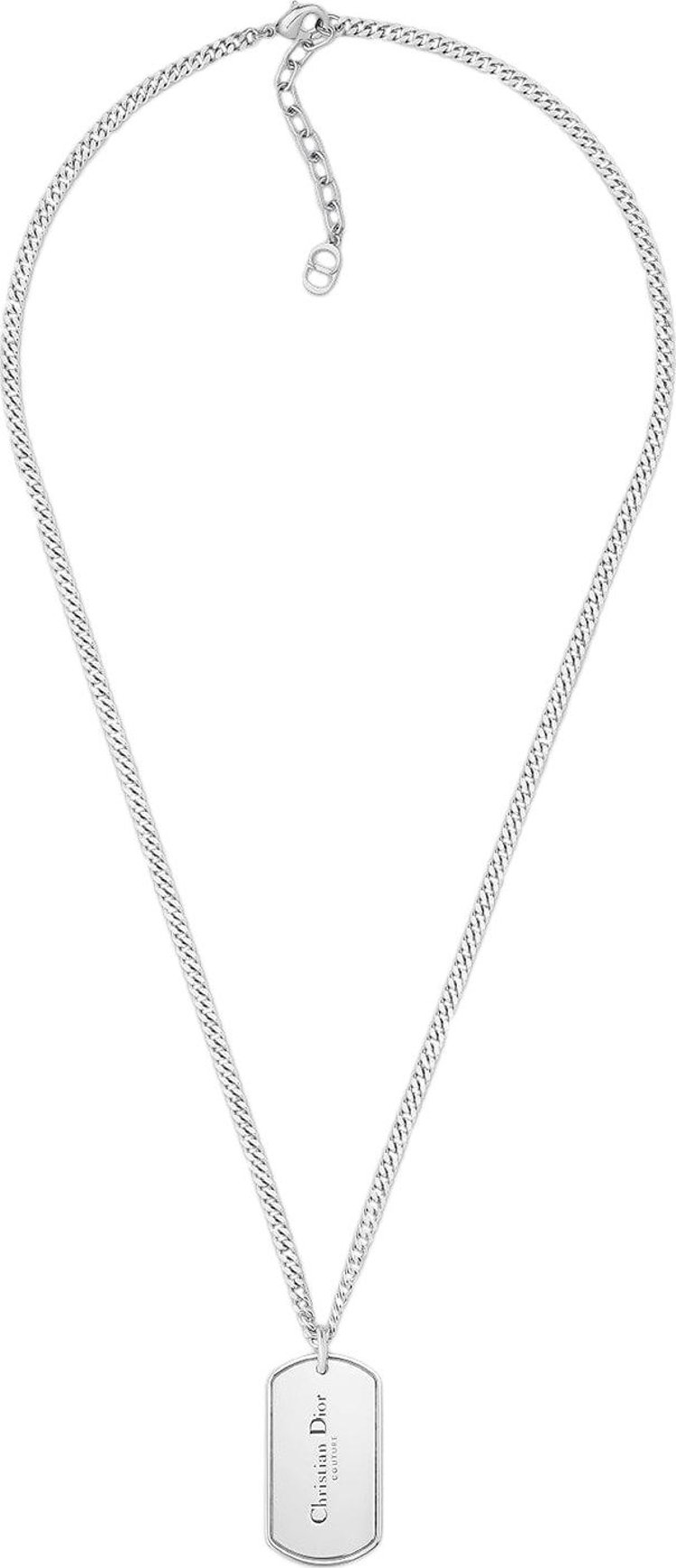 Dior Couture Plate Pendant Necklace Silver