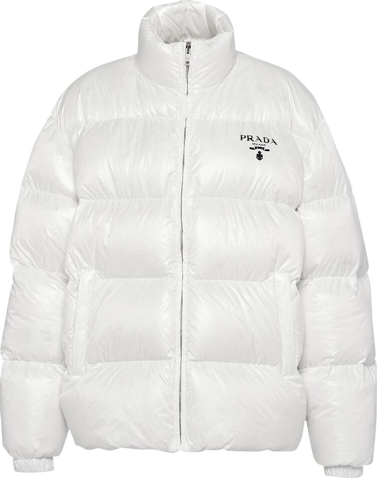 Prada Re-Nylon Hooded Down Jacket 'White'