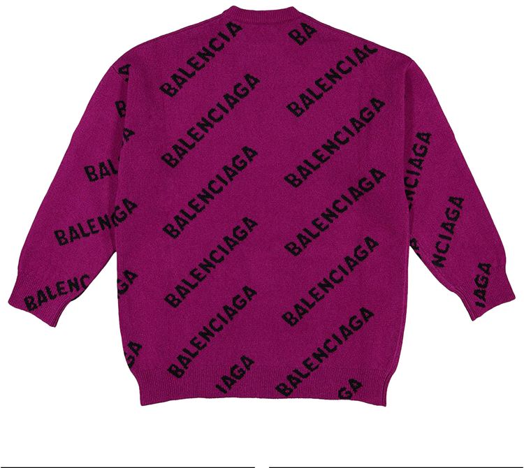 Balenciaga All Over Logo Sweatshirt FuchsiaBlack