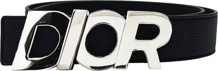 Dior Logo Plaque Belt 'Black/Silver'