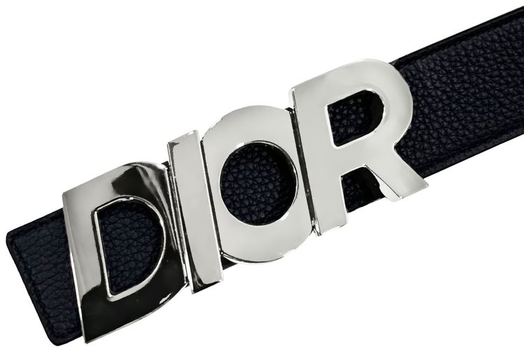 Dior Logo Plaque Belt BlackSilver