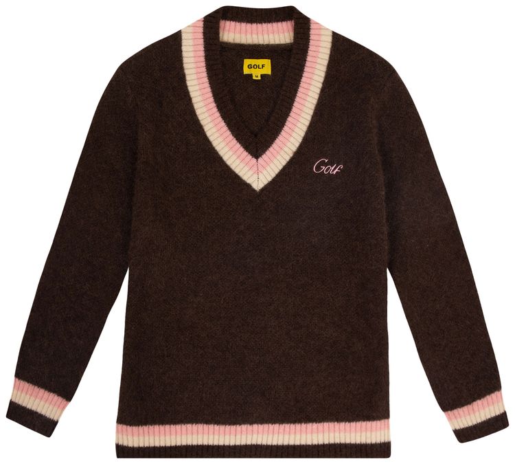 GOLF WANG Mohair Cricket Sweater Brown