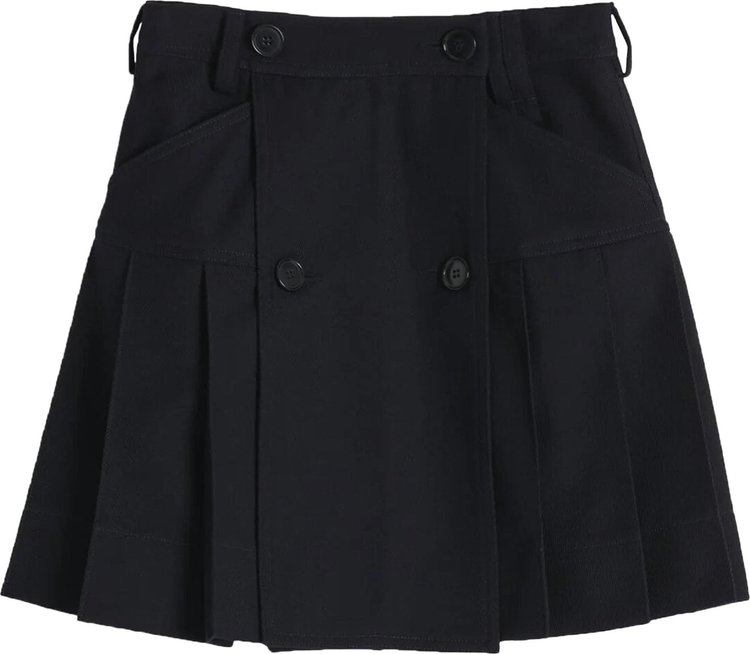 Simone Rocha Pleated Mini Kilt Skirt 'Navy'