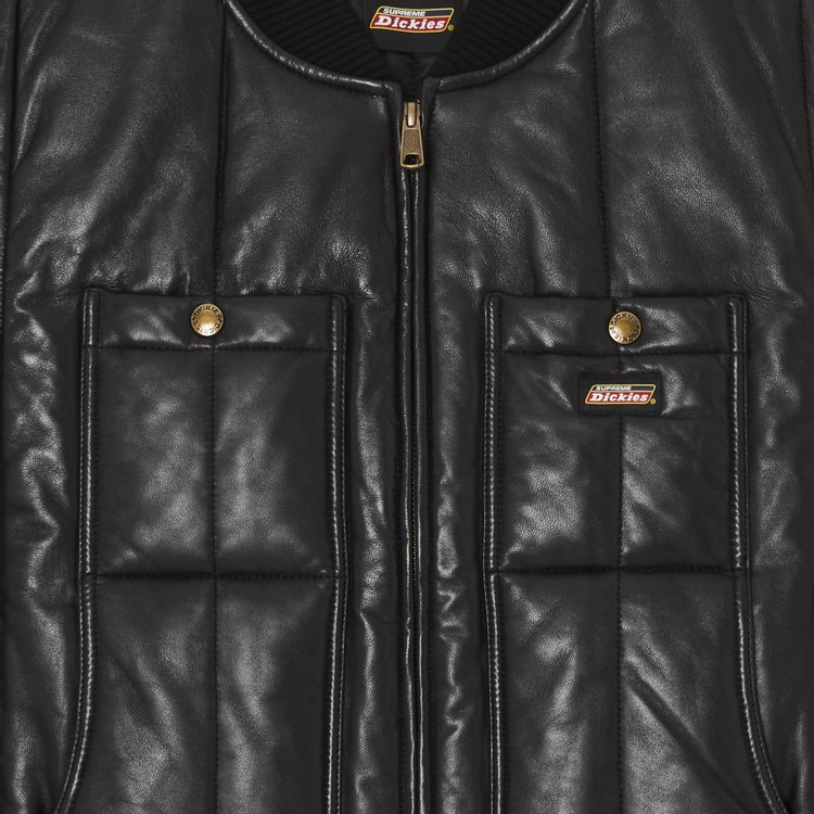 Supreme x Dickies Leather Work Vest Black