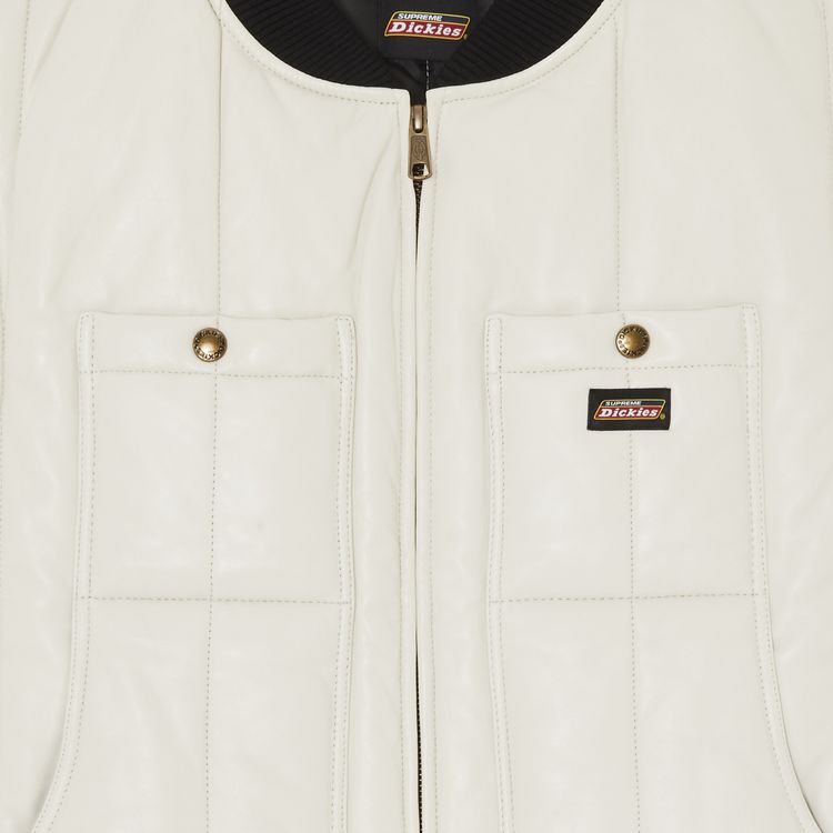 Supreme x Dickies Leather Work Vest White