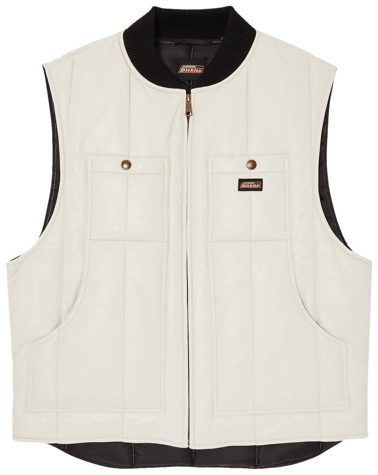 Supreme x Dickies Leather Work Vest White
