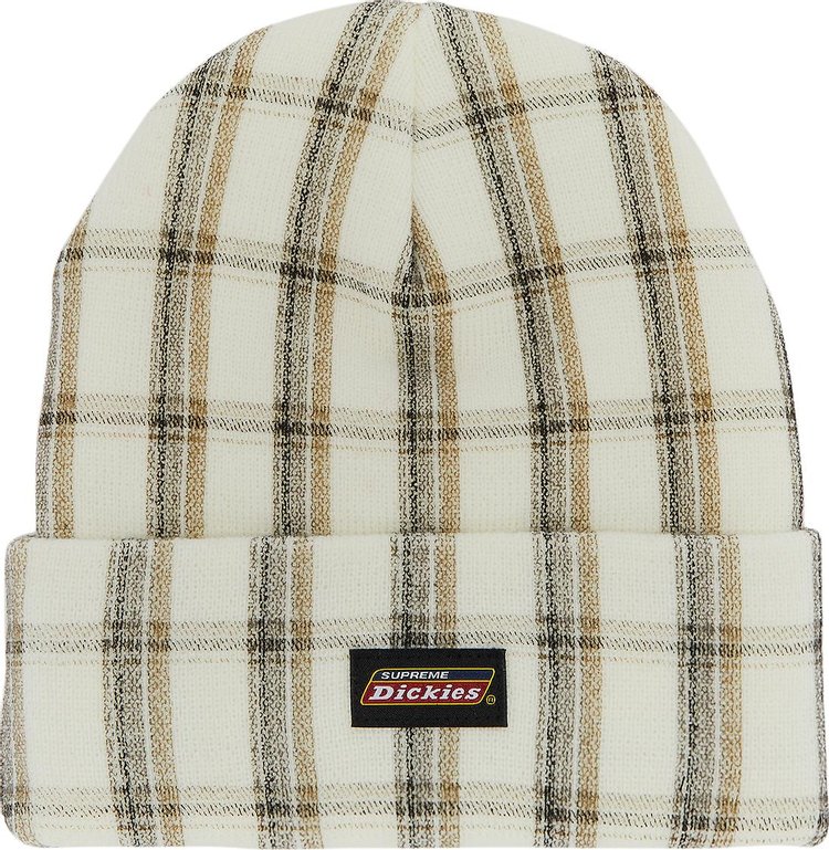 Supreme x Dickies Beanie White Plaid