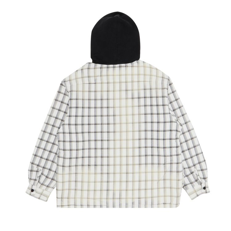 Supreme x Dickies Plaid Hooded Zip Up Shirt White