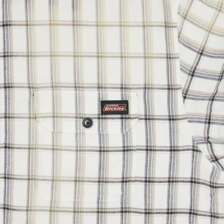 Supreme x Dickies Plaid Hooded Zip Up Shirt White