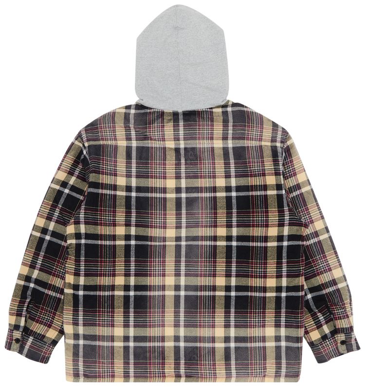 Supreme x Dickies Plaid Hooded Zip Up Shirt Black