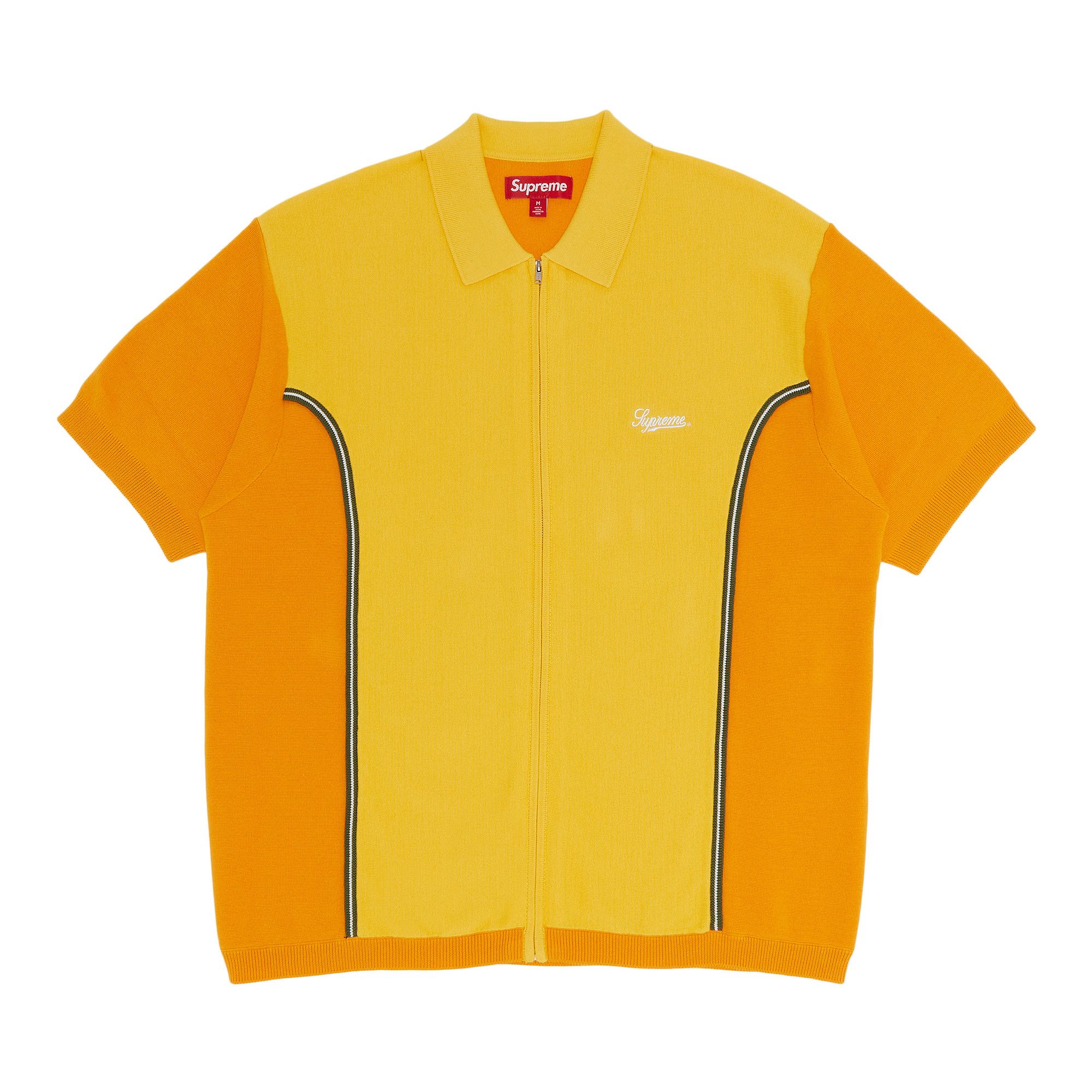 Supreme Piping Zip Up Polo Mustard