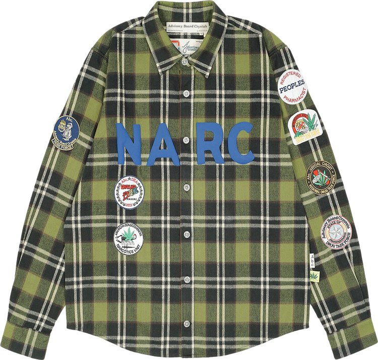 Advisory Board Crystals NARC Flannel Shirt 'Green Plaid'