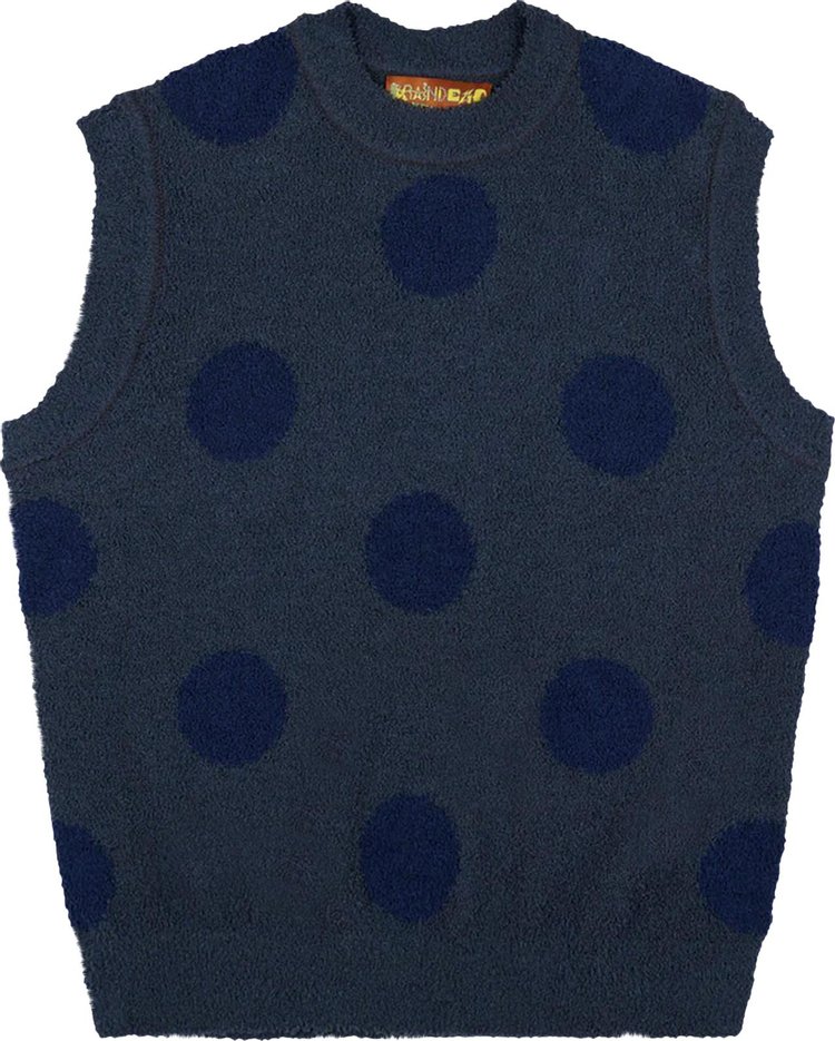 Brain Dead Teddy Fur Dot Knit Sweater Vest 'Navy'