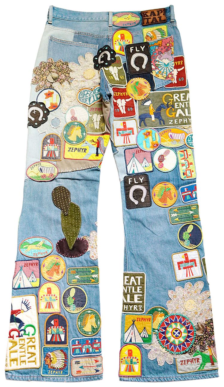 Kapital Denim Flare Pants Indigo Processing