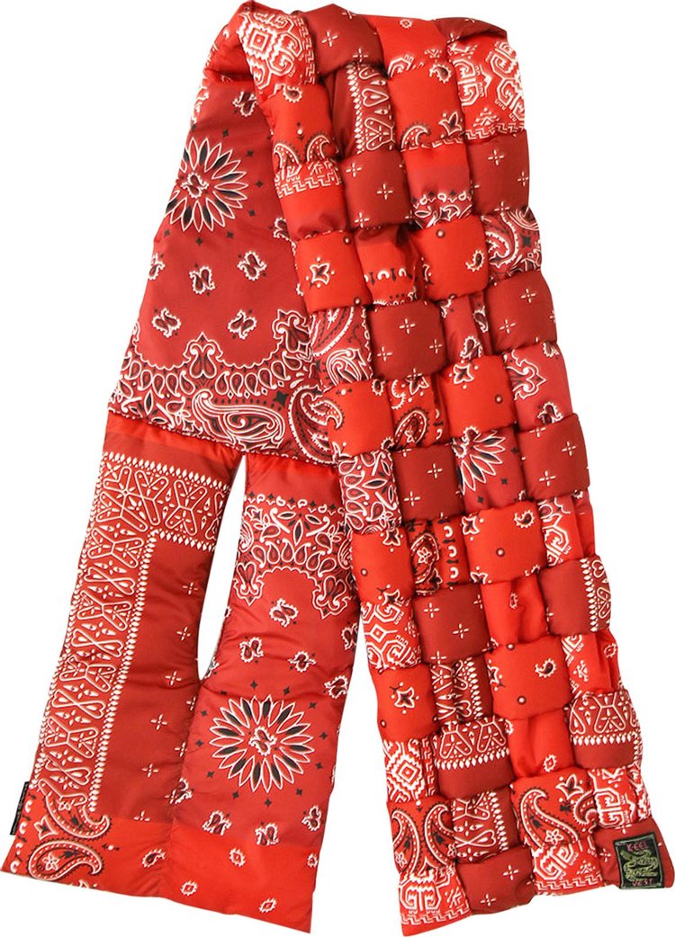 Kapital Bandana Print Nylon Keel Weaving Scarf Red