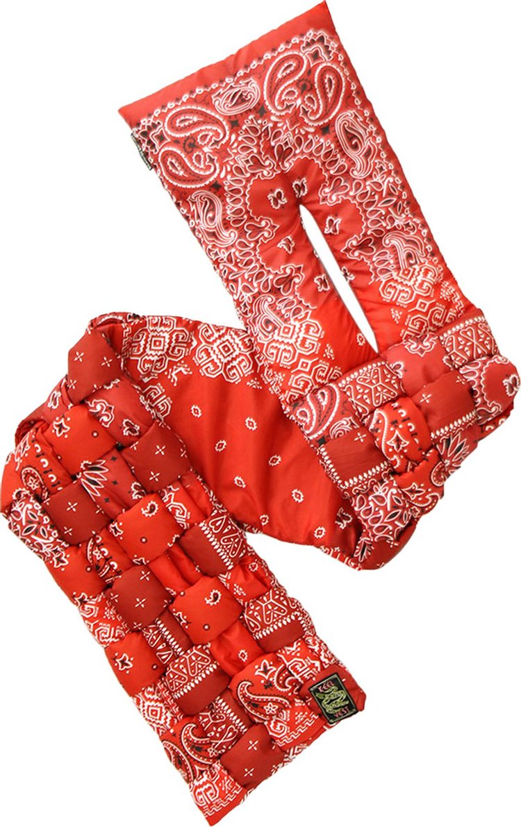 Kapital Bandana Print Nylon Keel Weaving Scarf Red