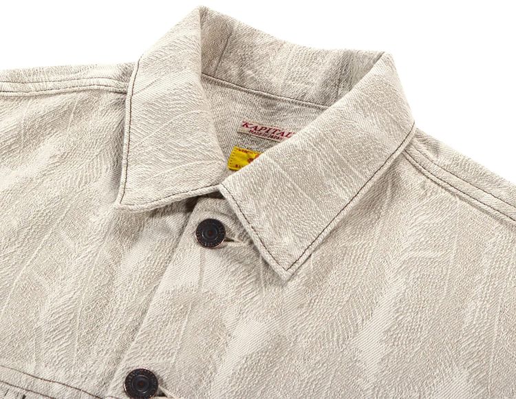 Kapital Feather Denim 3rd Long Sleeve Jacket White