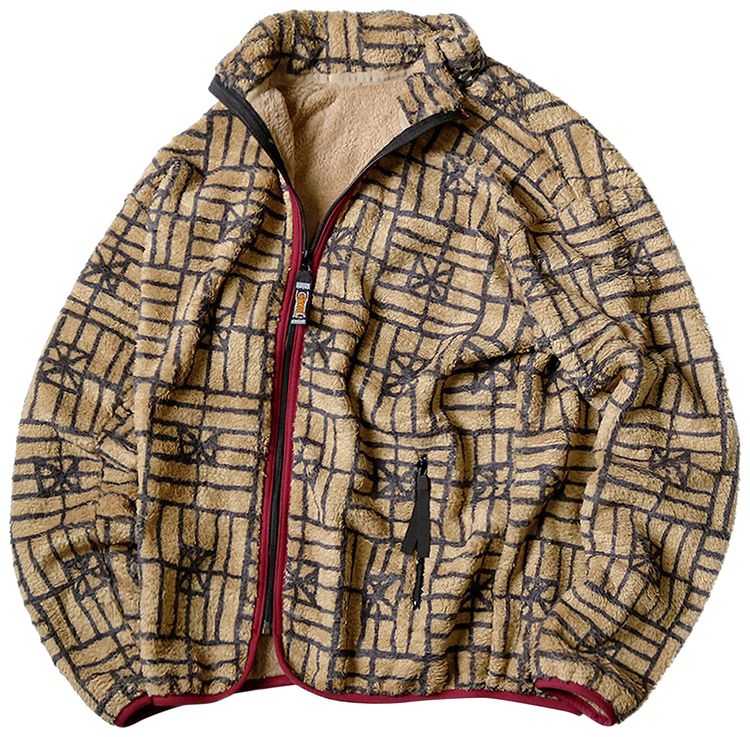 Kapital Folk Domino Fleece Zip Blouson Beige