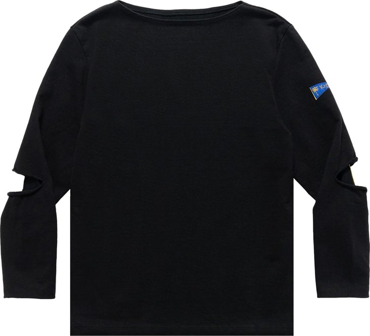 Kapital Elbow Rip Boatneck Long-Sleeve T-Shirt 'Black'
