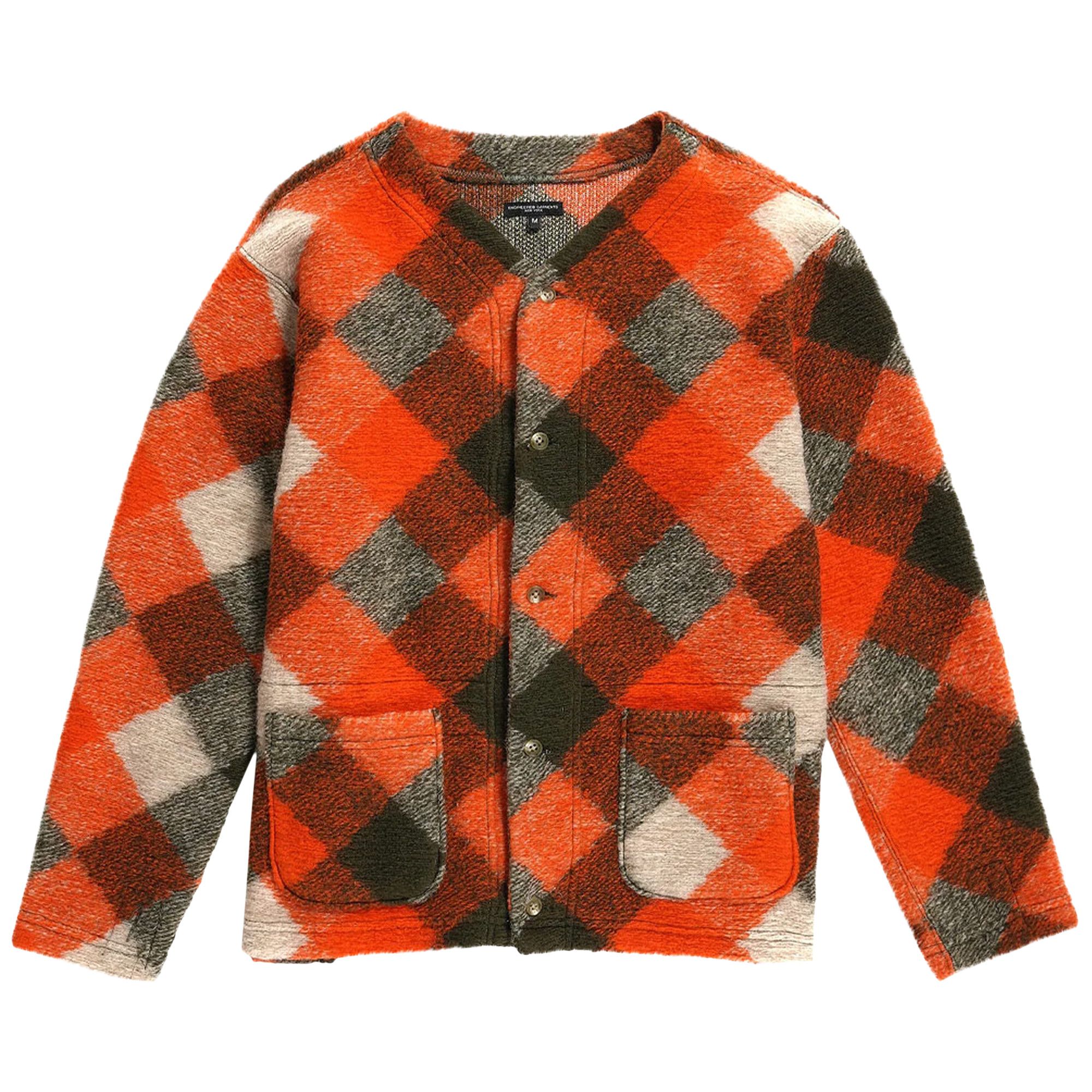 Buy Engineered Garments Knit Cardigan 'Orange/Olive' - 23F1B030