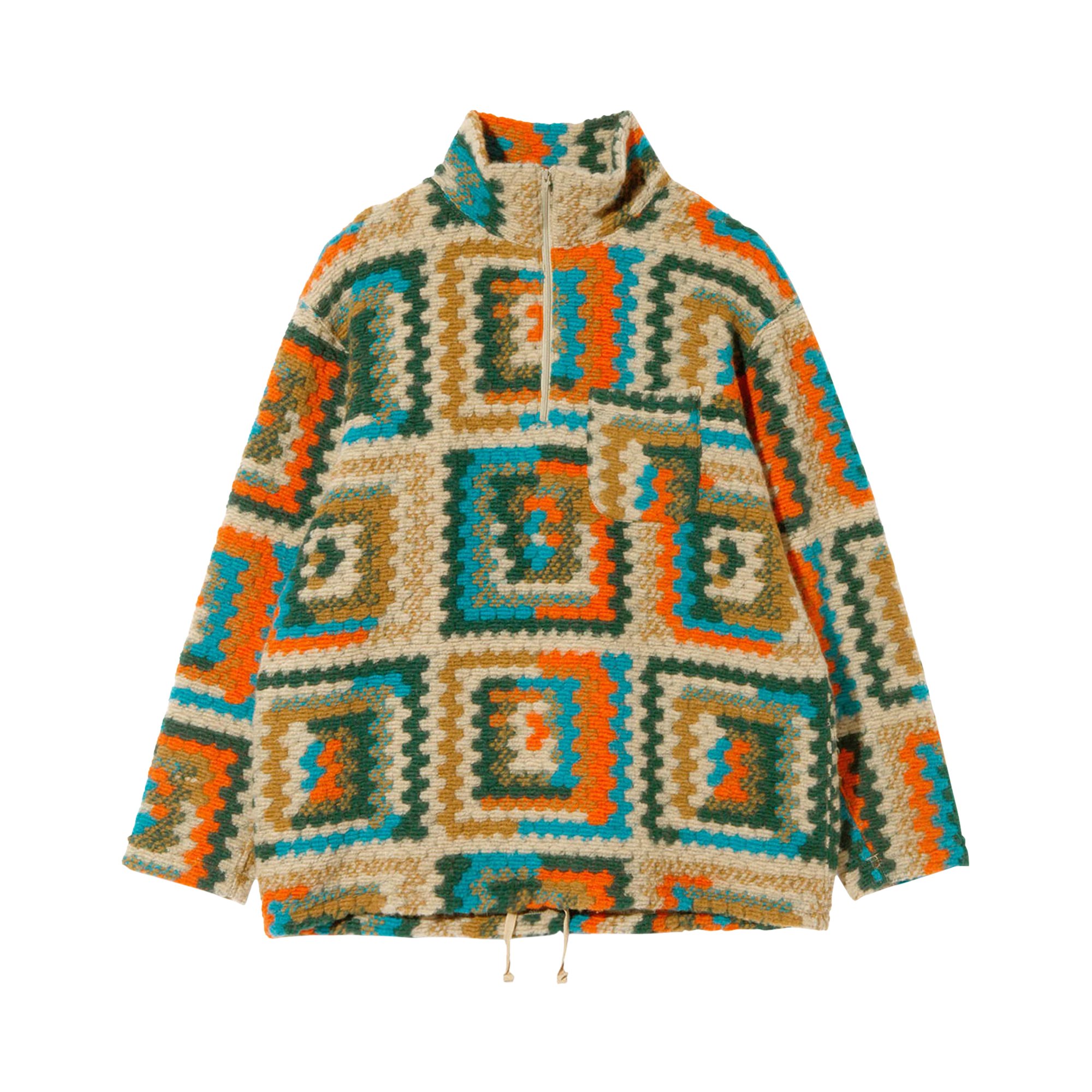 Buy Engineered Garments Zip Mock Neck Sweater 'Multicolor